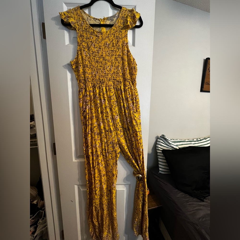 Yellow floral jumpsuit